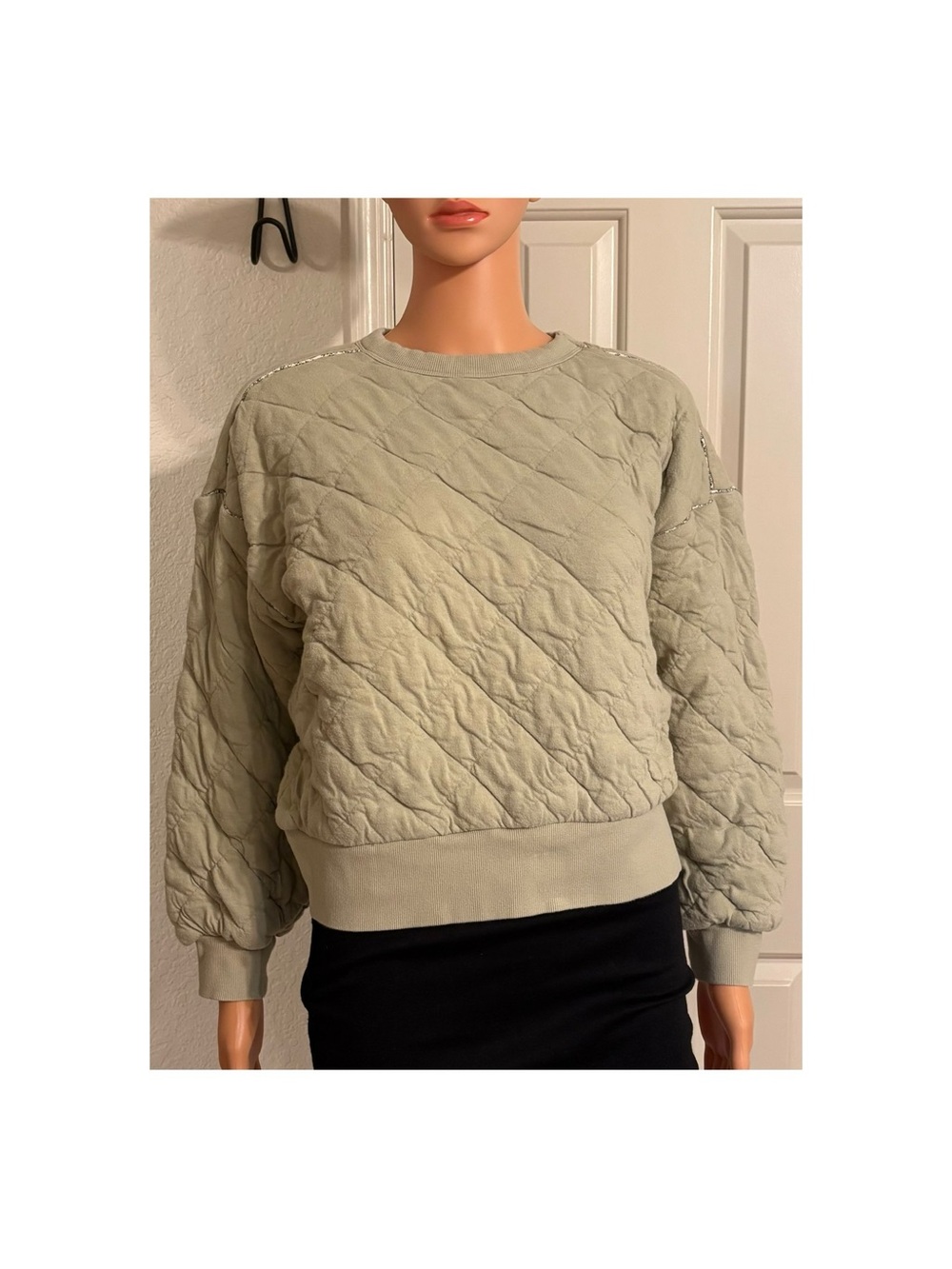 Universal Thread Quilted Crewneck Sweatshirt - Sage